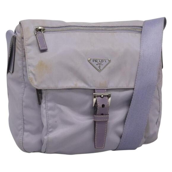 PRADA Shoulder Bag Nylon Purple Silver - Picture 1 of 13